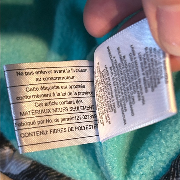 Pink Platinum Teal/Black Puffer Jacket with Heart design Size 12 Months - Picture 6 of 6